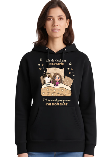 Sweat à Capuche Personnalisé « J’ai mon Chat »