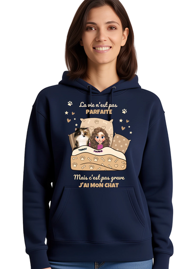 Sweat à Capuche Personnalisé « J’ai mon Chat »