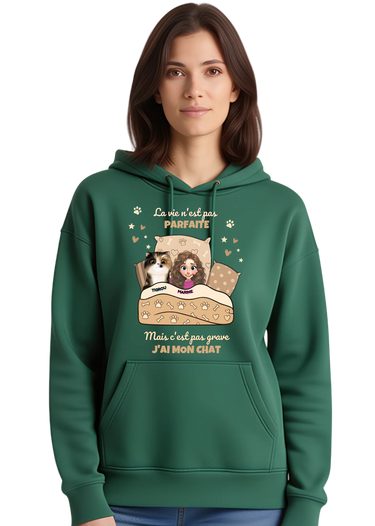 Sweat à Capuche Personnalisé « J’ai mon Chat »