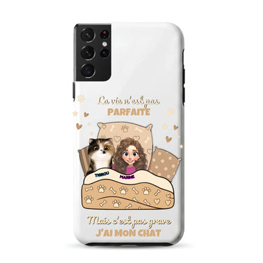 Coque Samsung antichoc personnalisée « J'ai mon Chat » — avatar femme et chat, aperçu 4