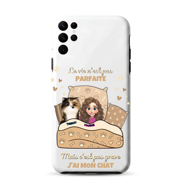 Coque Samsung antichoc personnalisée « J'ai mon Chat » — avatar femme et chat, aperçu 6
