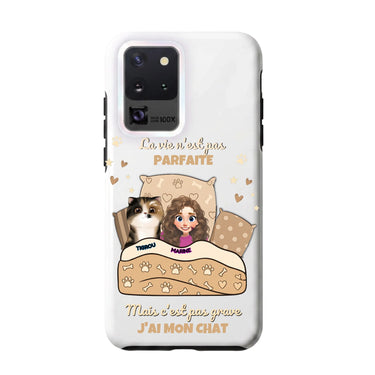 Coque Samsung antichoc personnalisée « J'ai mon Chat » — avatar femme et chat, aperçu 2