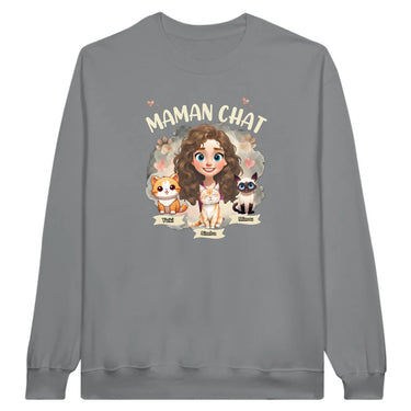Sweatshirt Personnalisé « Maman Chat »