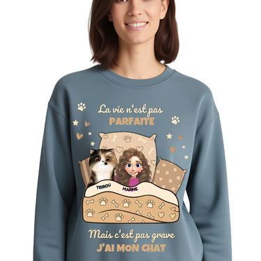 Sweatshirt Personnalisé « J'ai mon Chat »