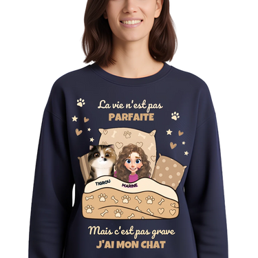 Sweatshirt Personnalisé « J'ai mon Chat »