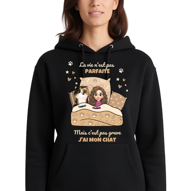 Sweat à Capuche Personnalisé « J’ai mon Chat »