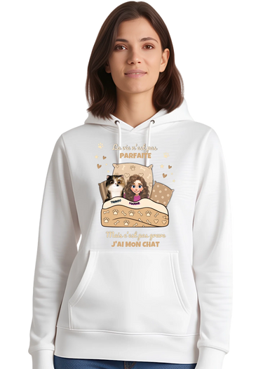 Sweat à Capuche Personnalisé « J’ai mon Chat »