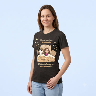 5. Trois Quarts t shirt personnalisé noir chiné