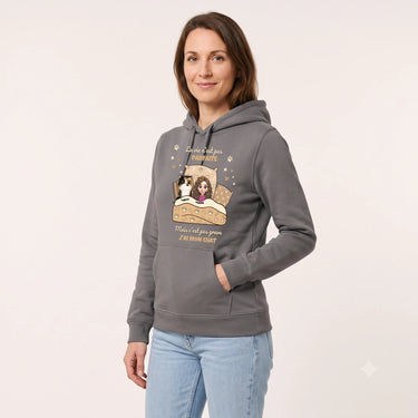 5. Trois Quarts Sweat à Capuche personnalisé Gris foncé chiné