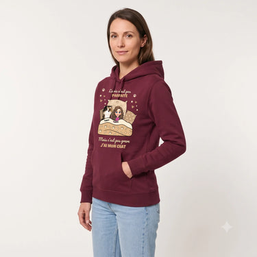 5. Trois Quarts Sweat à Capuche personnalisé bordeaux