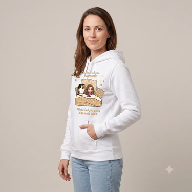 5. Trois Quarts Sweat à Capuche personnalisé Blanc