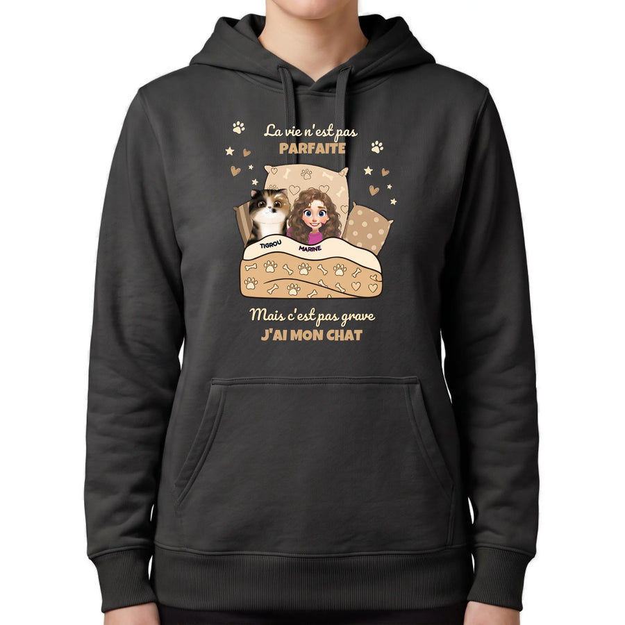 Sweat à Capuche Personnalisé « J’ai mon Chat »